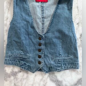 Denim button, front vest, size M, worn once
